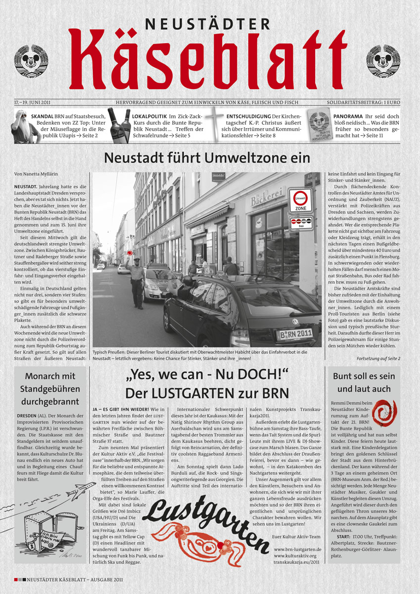 Satirezeitung zur Bunten Republik Neustadt