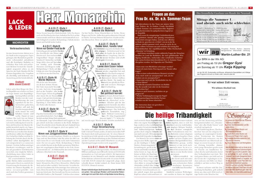 Satirezeitung zur Bunten Republik Neustadt