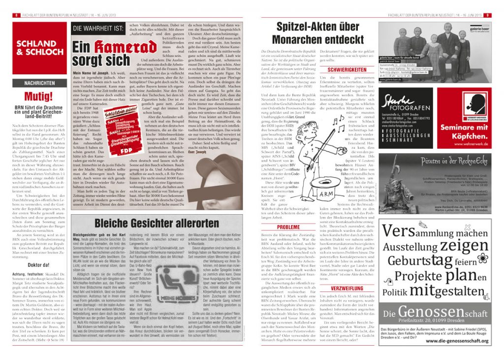 Satirezeitung zur Bunten Republik Neustadt
