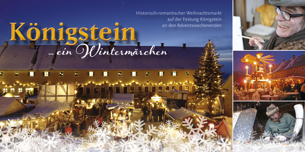 Neuland Postkarte Weihnachtsmarkt Königstein