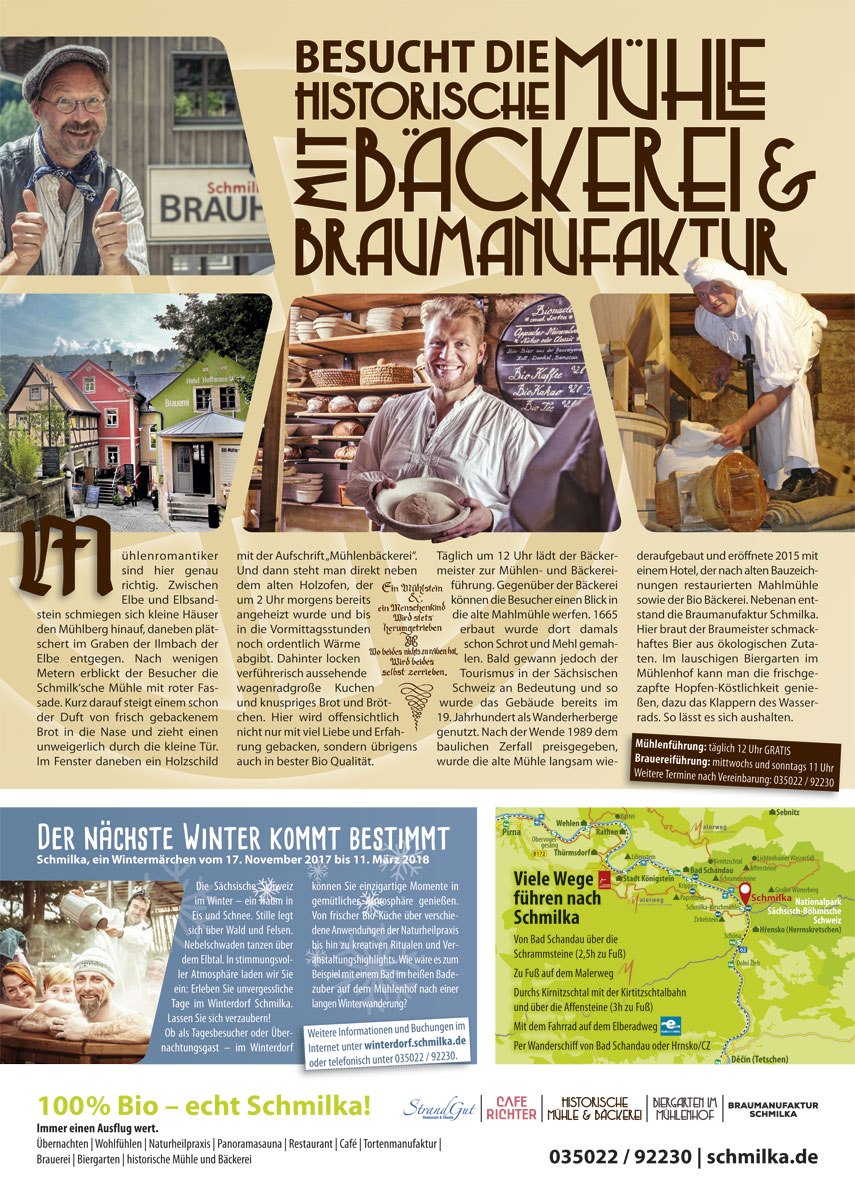 Advertorial Design für Schmilka im Sandstein-Kurier