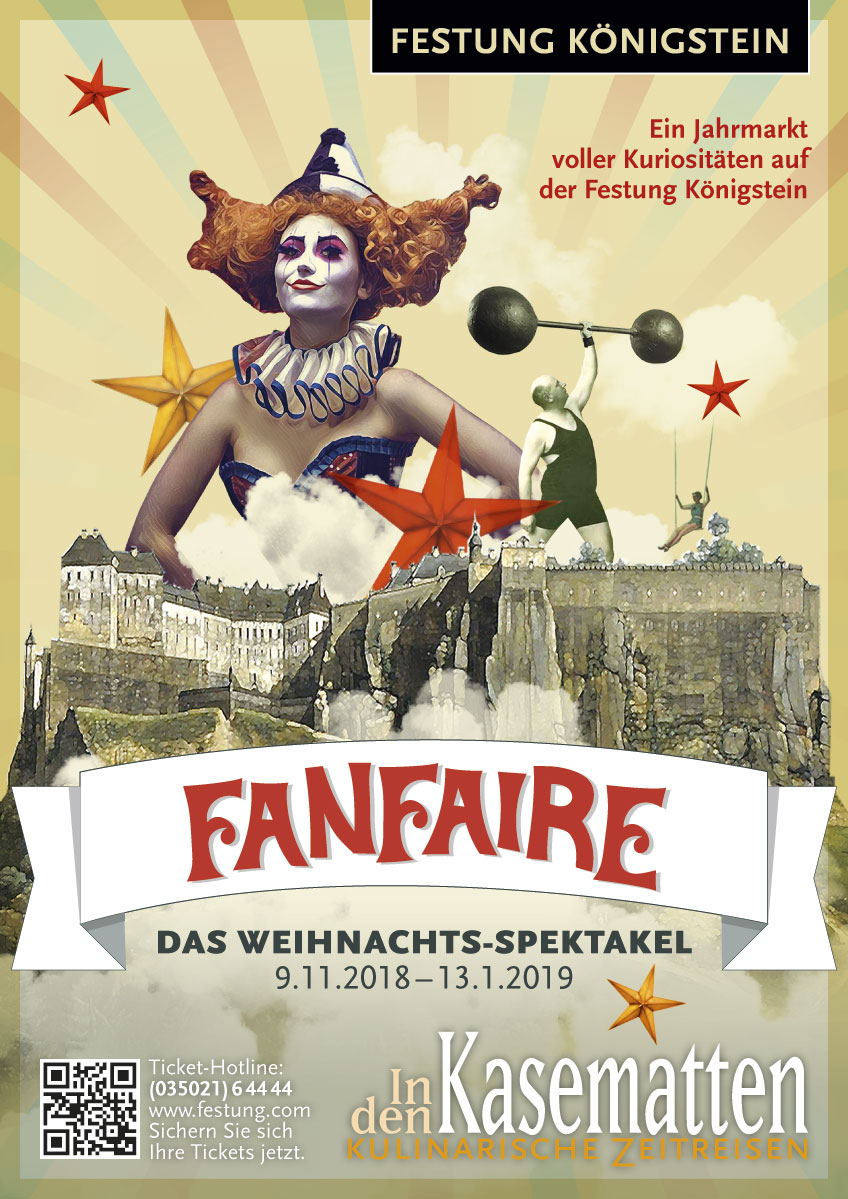 Plakat Weihnachtsfeier Fanfaire auf der Festung Königstein