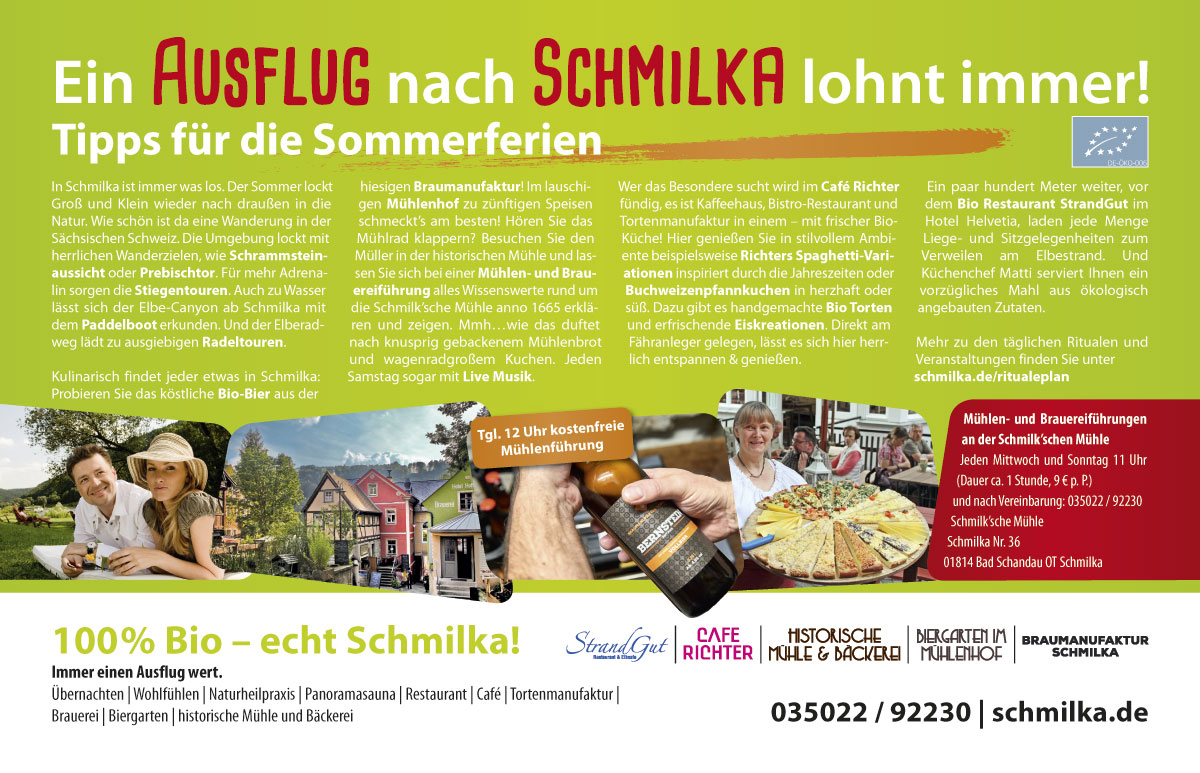 Advertorial Design Schmilka im Sandstein-Kurier