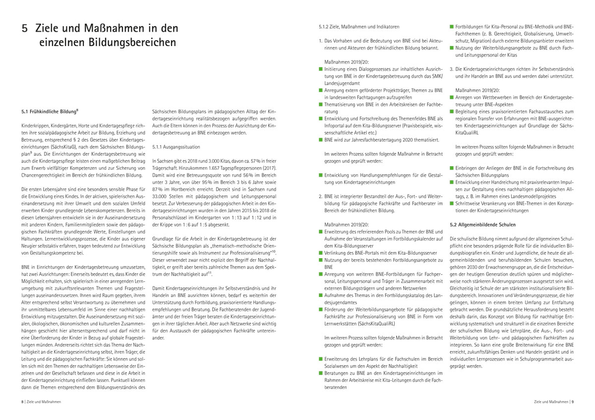 Prospekt zur sächsischen Landesstrategie der nachhaltigen Bildung