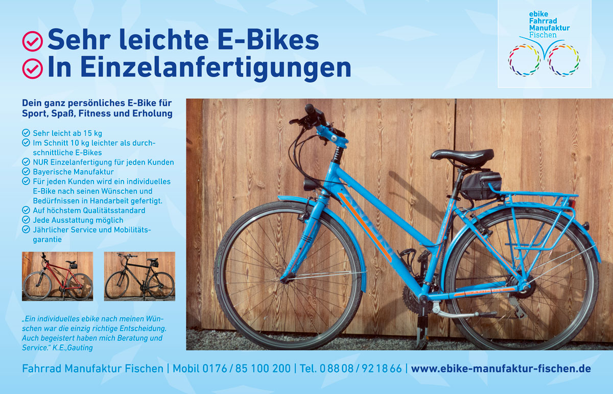 Messebanner der E-Bike-Manufaktur Fischen