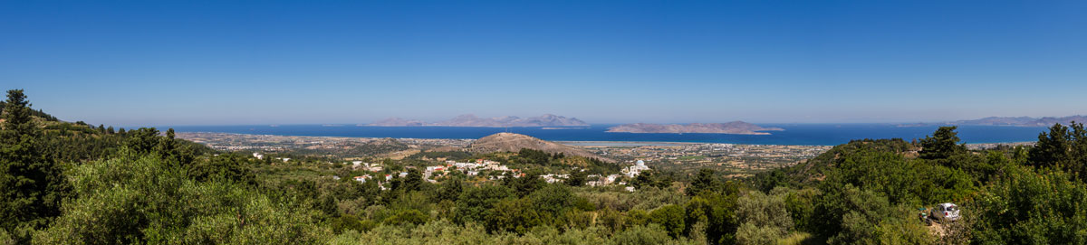 Panorama von Zia über Kos bis in die Türkei