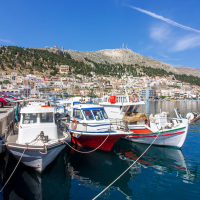 Hafen von Pothia auf Kalymnos, Griechenland
