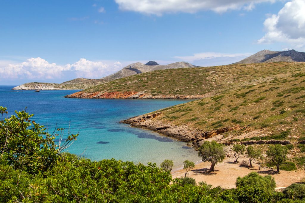 Kleine einsame Bucht bei Kioura auf Leros, Griechenland