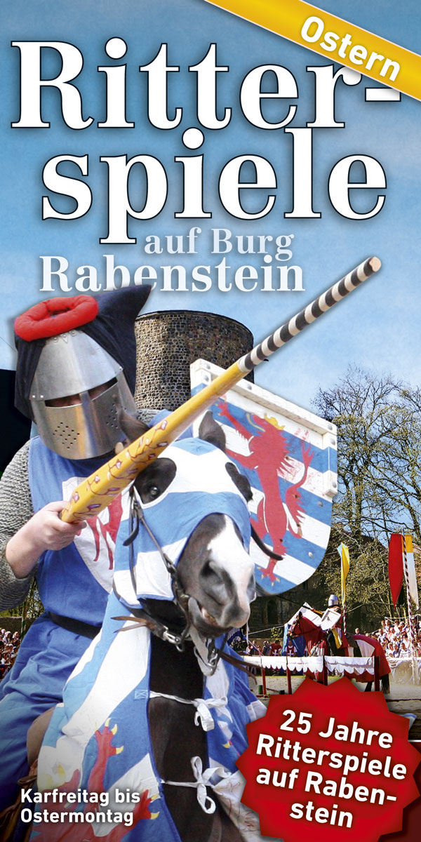 Programmflyer Ritterspiele Ostern Burg Rabenstein