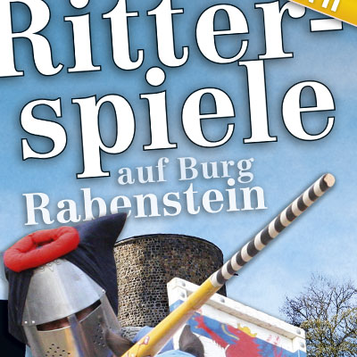Programmflyer Ritterspiele Ostern Burg Rabenstein