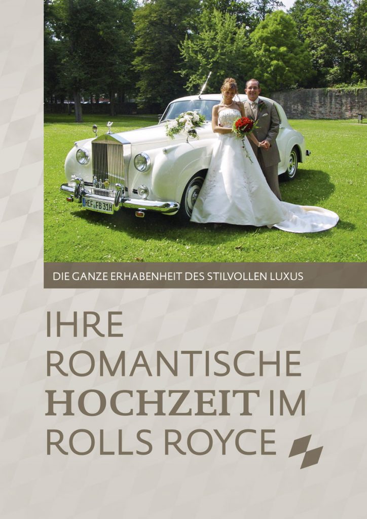 Flyer zum Miet-Rolls-Royce für Hochzeitsmesse
