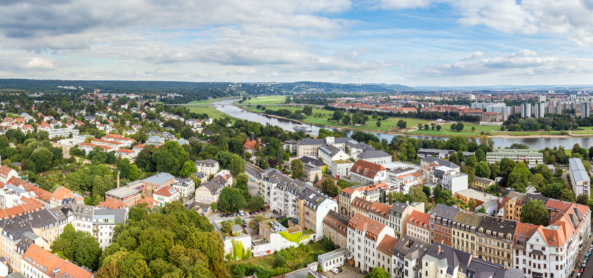 Blick vom Gerüst der Martin-Luther-Kirche