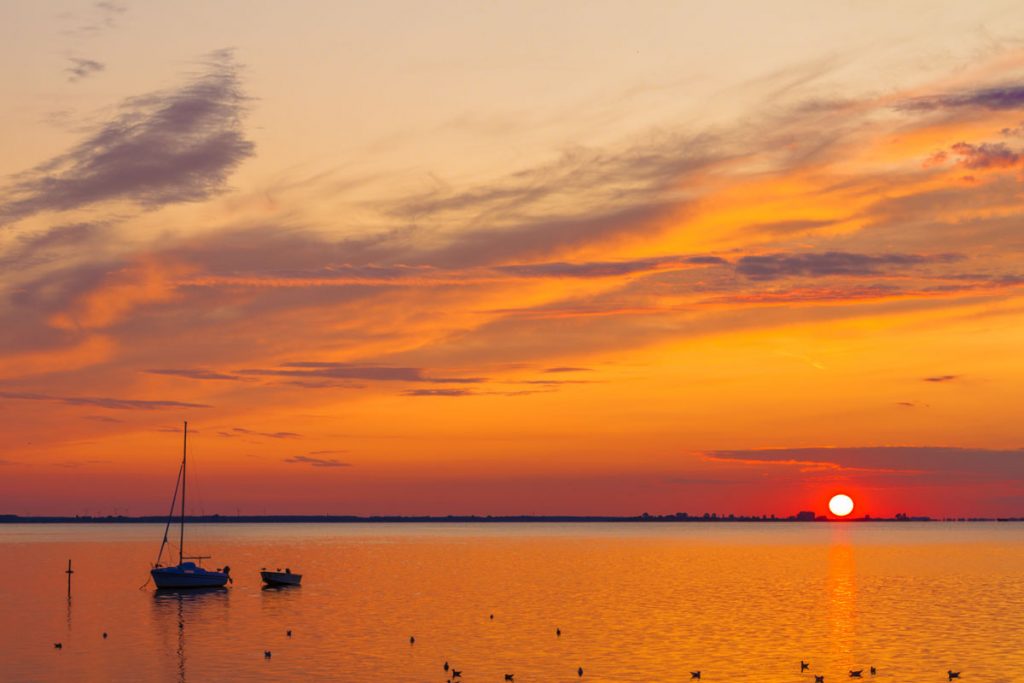 Sonnenuntergang in Loissin bei Greifswald als HDR