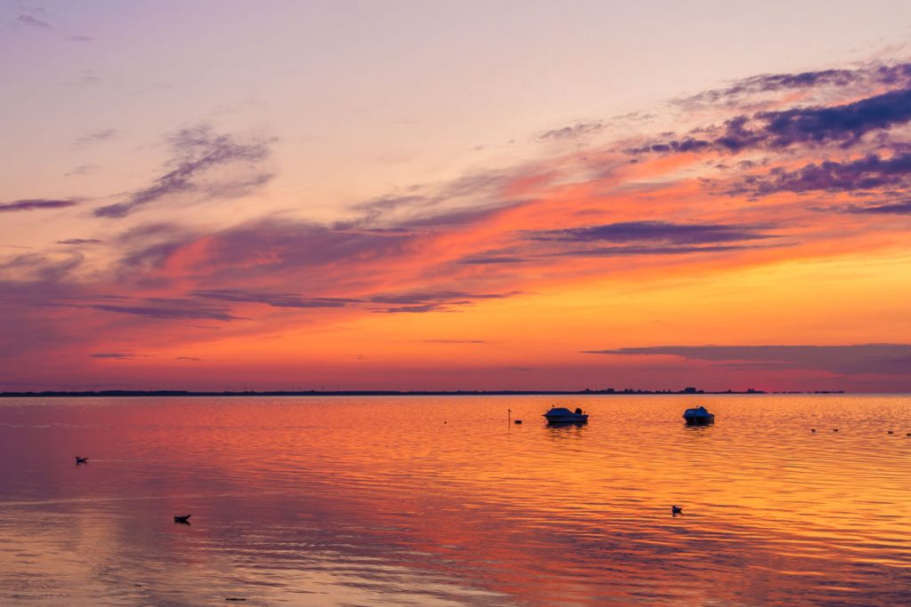 Sonnenuntergang in Loissin bei Greifswald als HDR