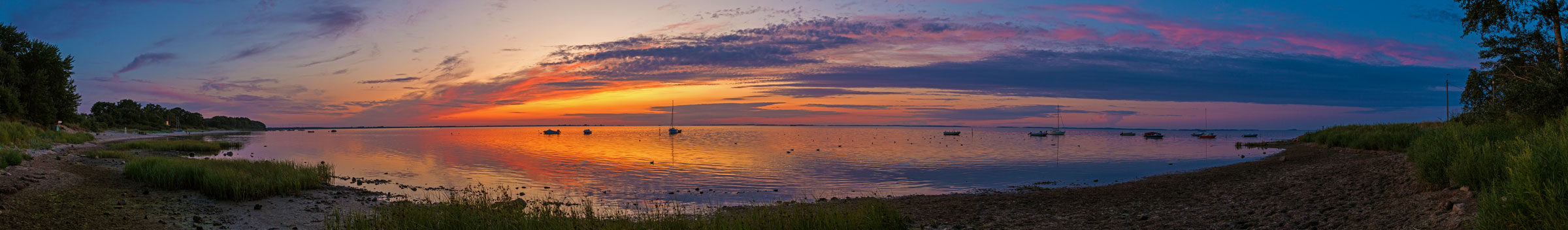 Sonnenuntergang in Loissin bei Greifswald als Panorama