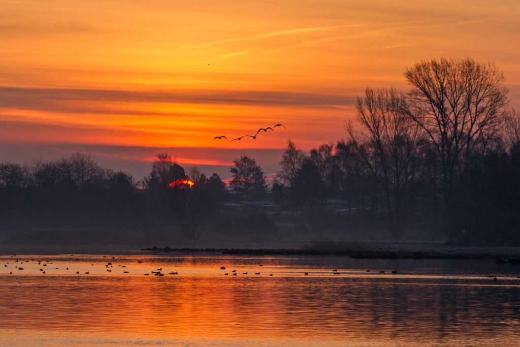 Sonnenaufgang in Stralsund-Devin