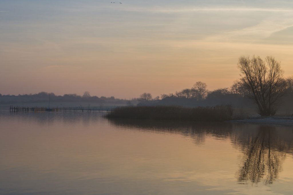 Sonnenaufgang in Stralsund-Devin