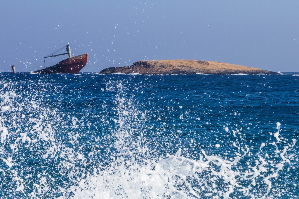 Wrack der MS Nordland vor Diakofti