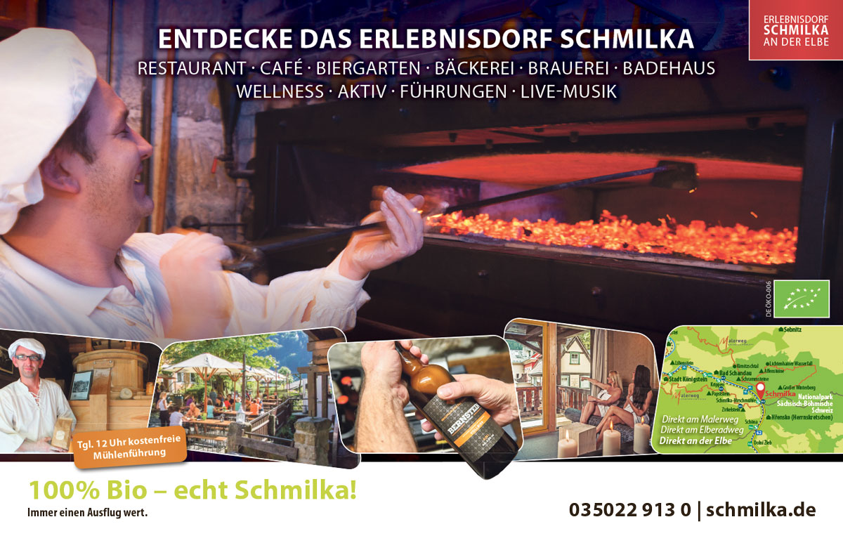 Advertorial Design im SandsteinKurier für das Biodorf Schmilka